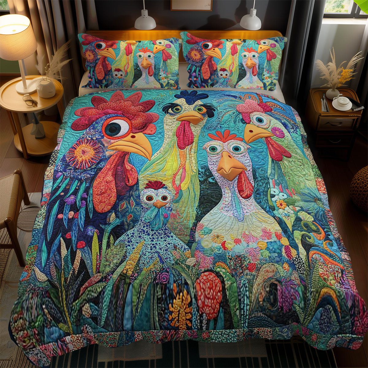 Wacky Chicken Funny WN2502081CL Duvet Cover Set