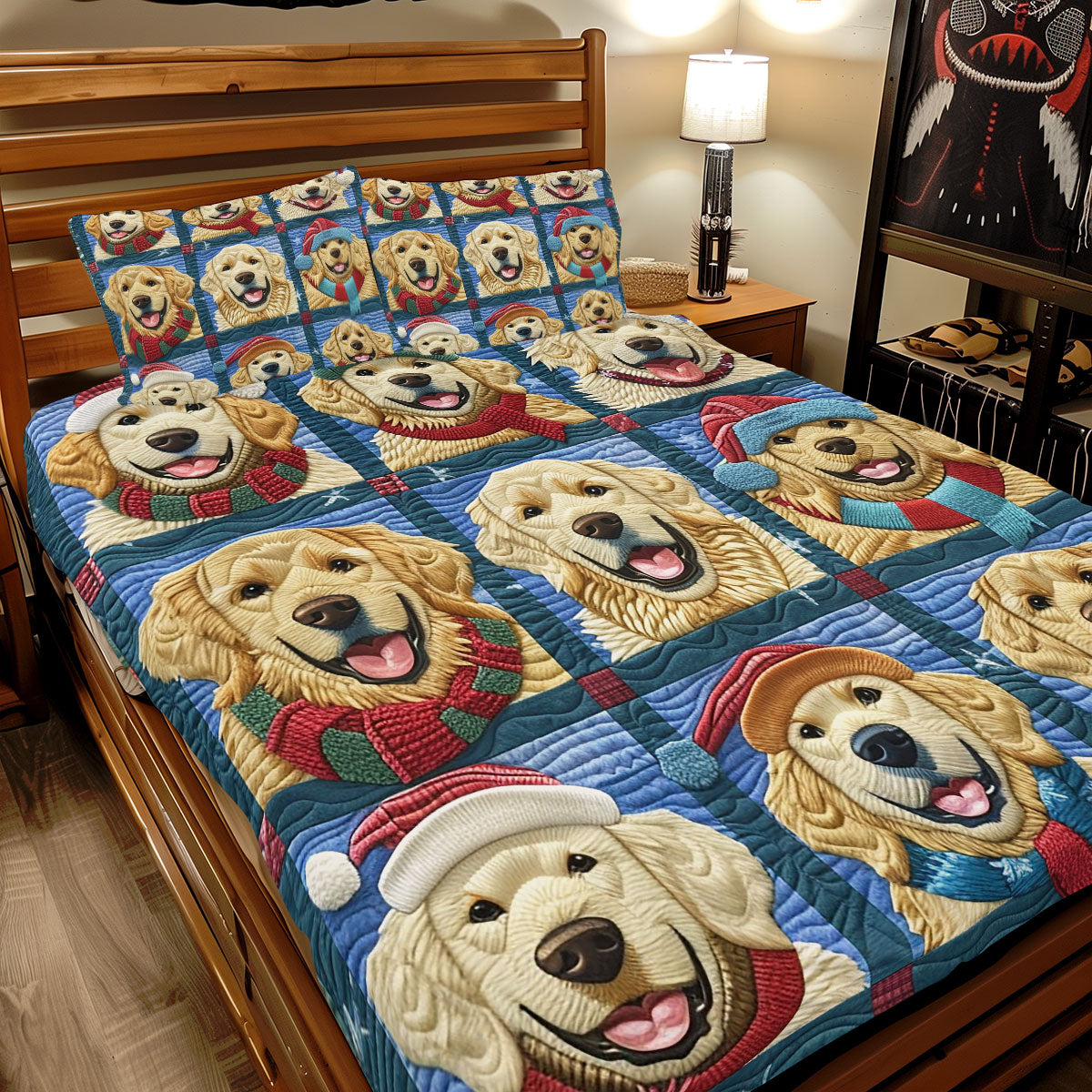 Golden Retriever Christmas Hats XR2308033CL Duvet Cover Set