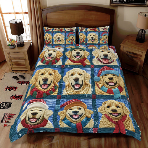 Golden Retriever Christmas Hats XR2308033CL Duvet Cover Set