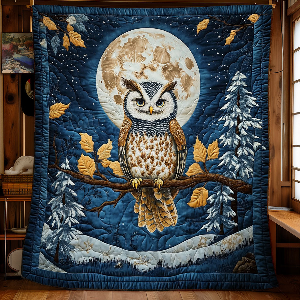 Midnight Owl In Forest WY1001184CL Quilt