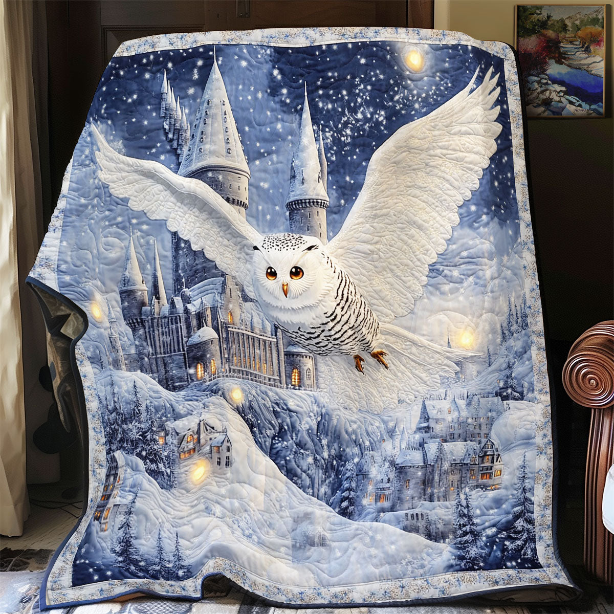 Midnight Snow Owl WY1001185CL Quilt