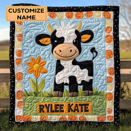 Moo Moo Nap WJ1507004CL Personalized Baby Quilt