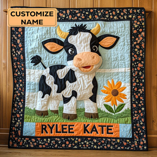 Moo Moo Nap WJ1507005CL Personalized Baby Quilt