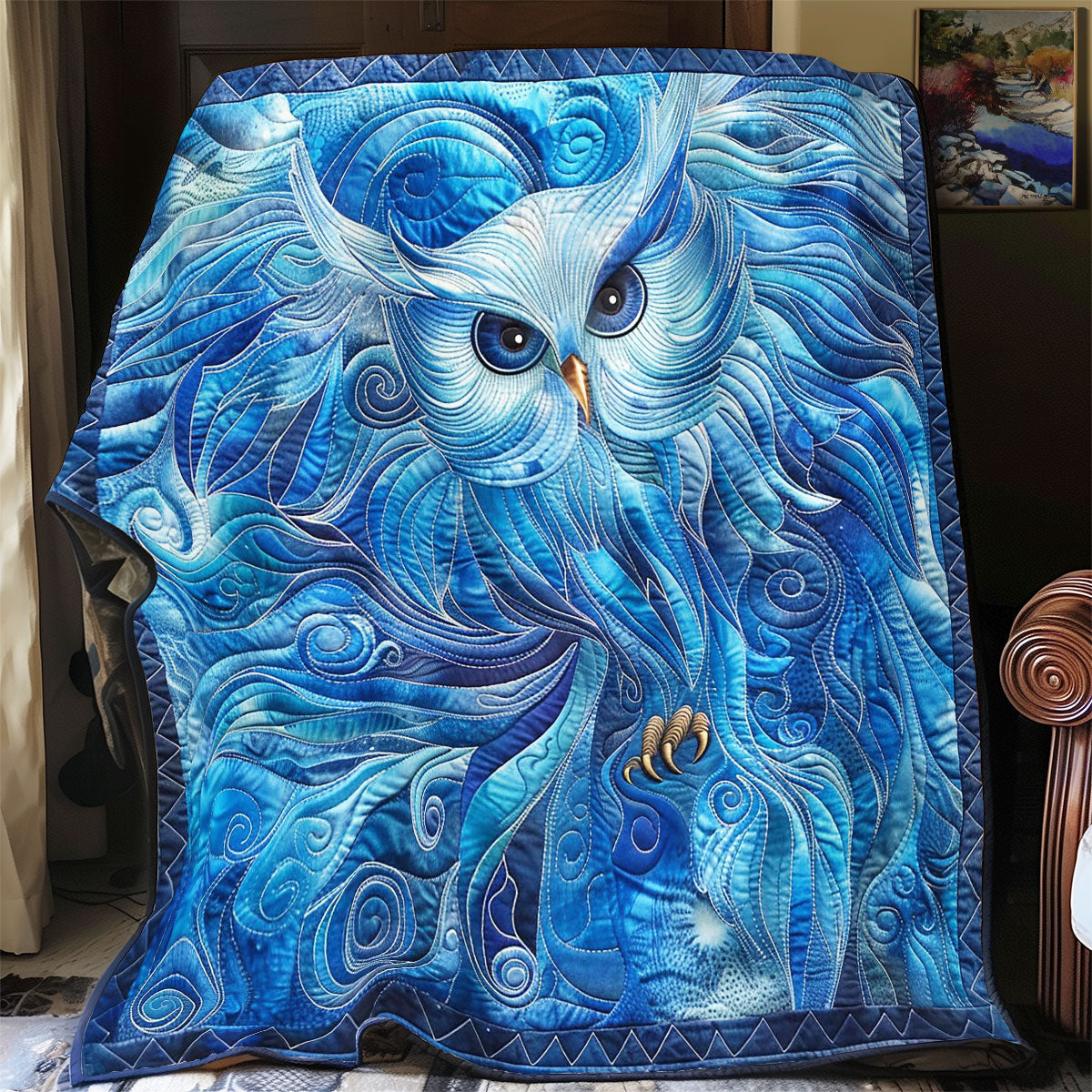 Mystic Navy Owl WY1001187CL Quilt