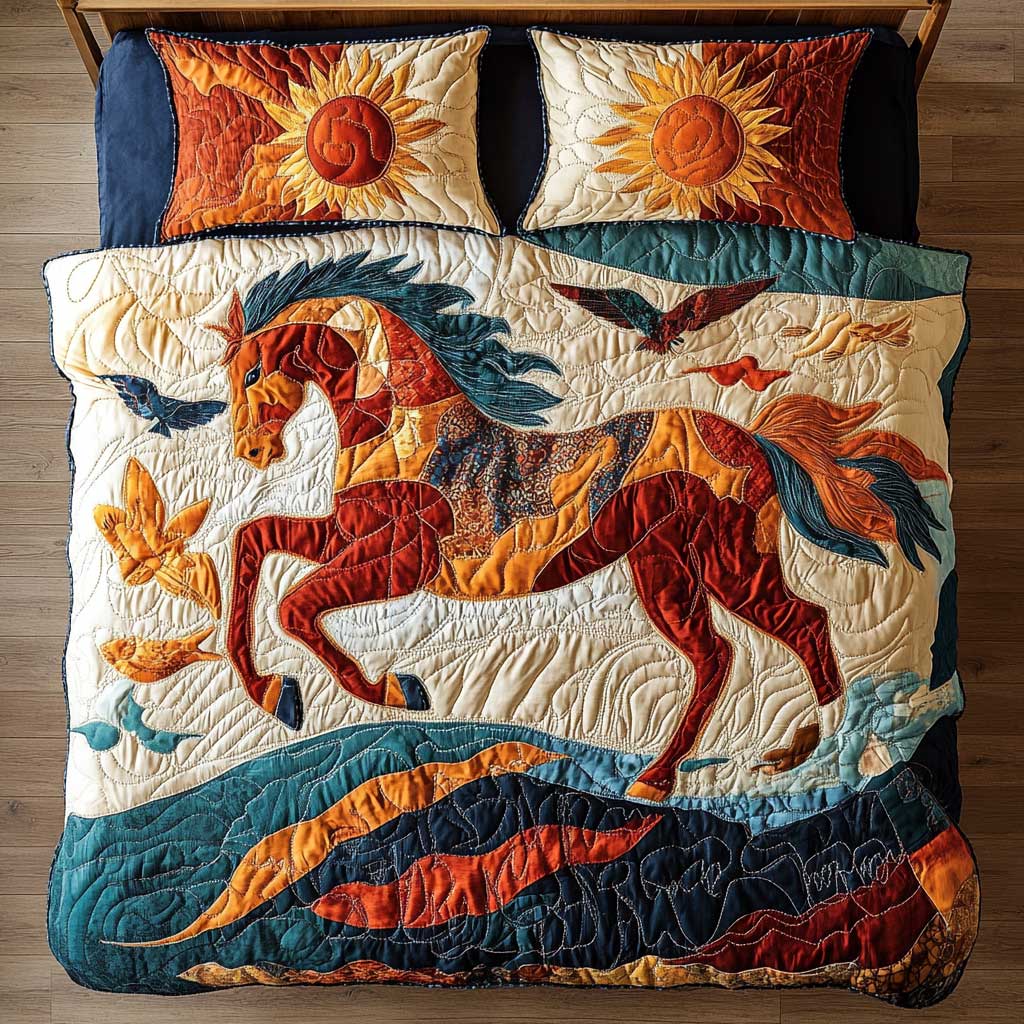 Native American Horse Eagle WP2301021CL Duvet Cover Set