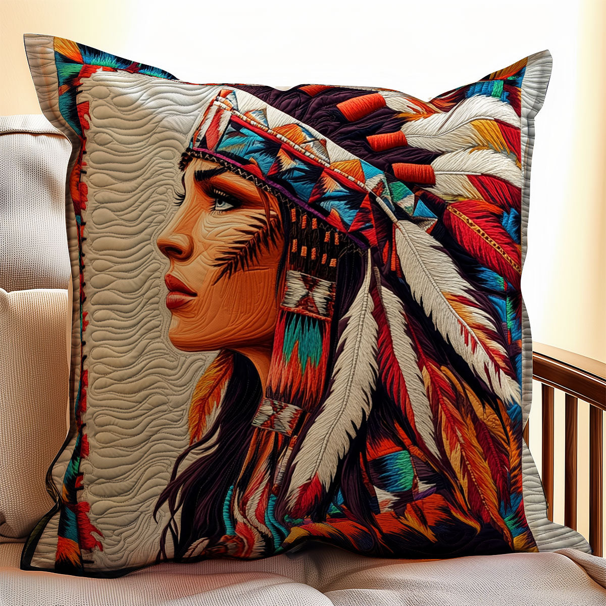 Native American Woman WX0702114CL Quilt Pillow Case