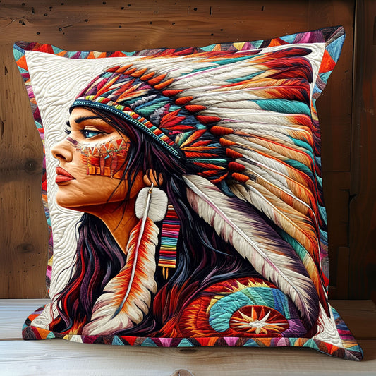 Native American Woman WX0702157CL Quilt Pillow Case