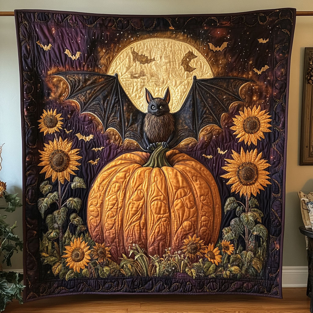 Night Garden Bat Pumpkin WY1507056CL Quilt