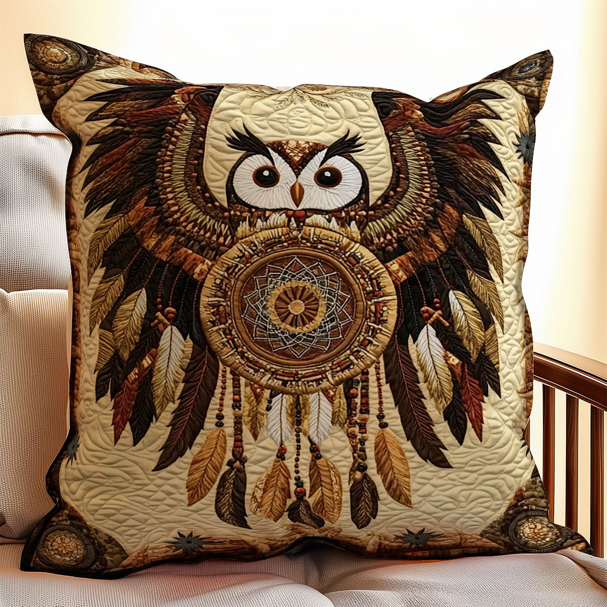 Owl Native American WX0501152CL Quilt Pillow Case