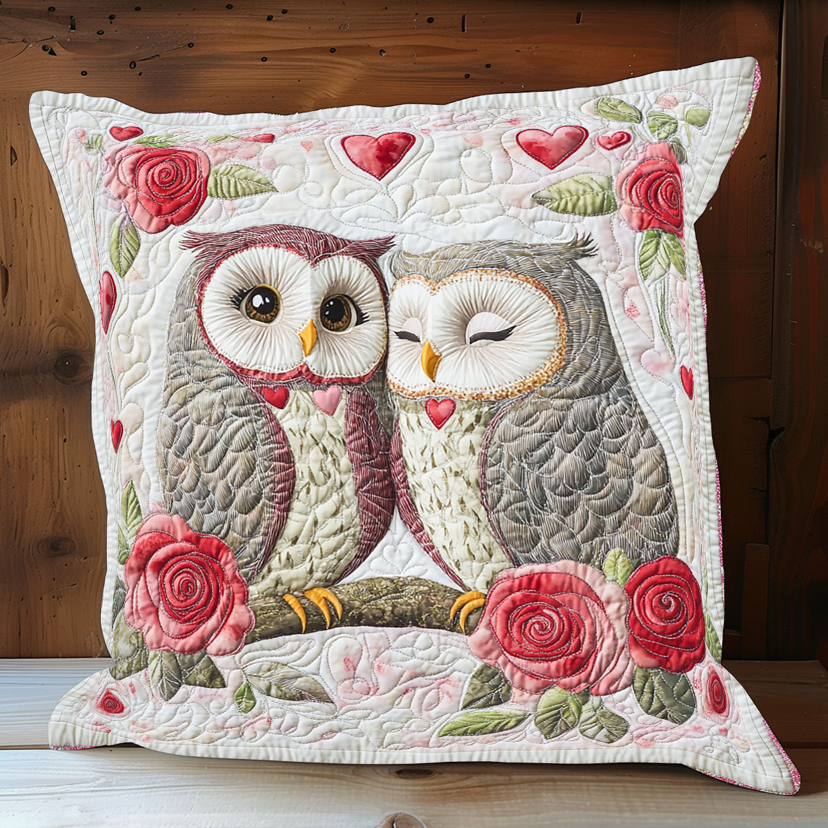 Owl Valentine WX0702161CL Quilt Pillow Case