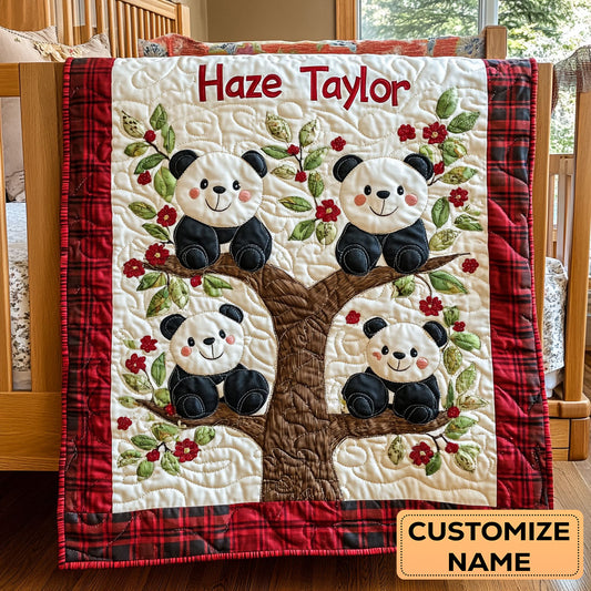 Panda Picnic WN2107039CL Personalized Baby Quilt