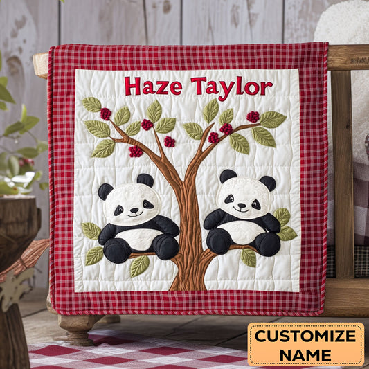 Panda Snuggle WN2107040CL Personalized Baby Quilt
