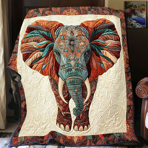 Patchwork Elephant Portrait WY1001197CL Quilt