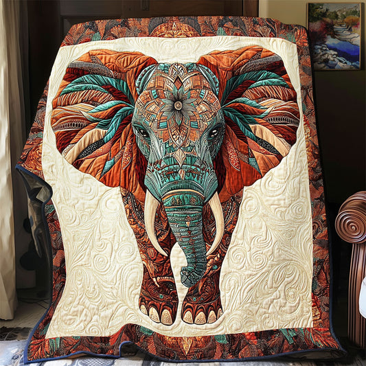 Patchwork Elephant Portrait WY1001197CL Quilt