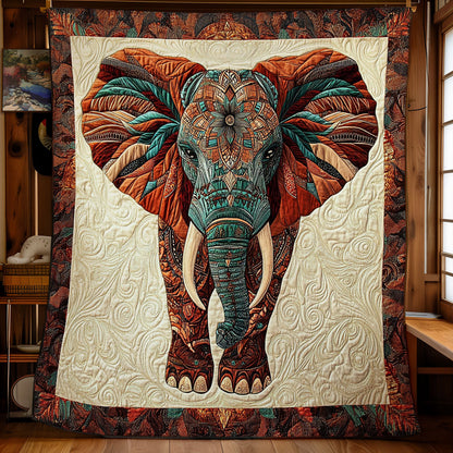 Patchwork Elephant Portrait WY1001197CL Quilt