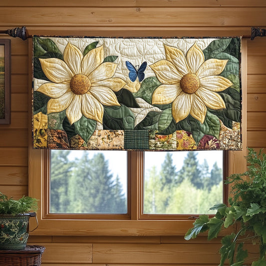 Patchwork Sunflower WP1403018CL Quilted Valance