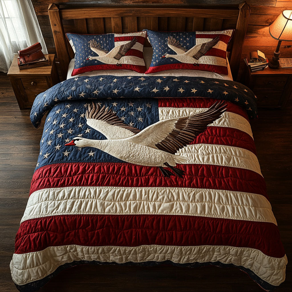 Patriotic Geese WJ0702055CL Duvet Cover Set