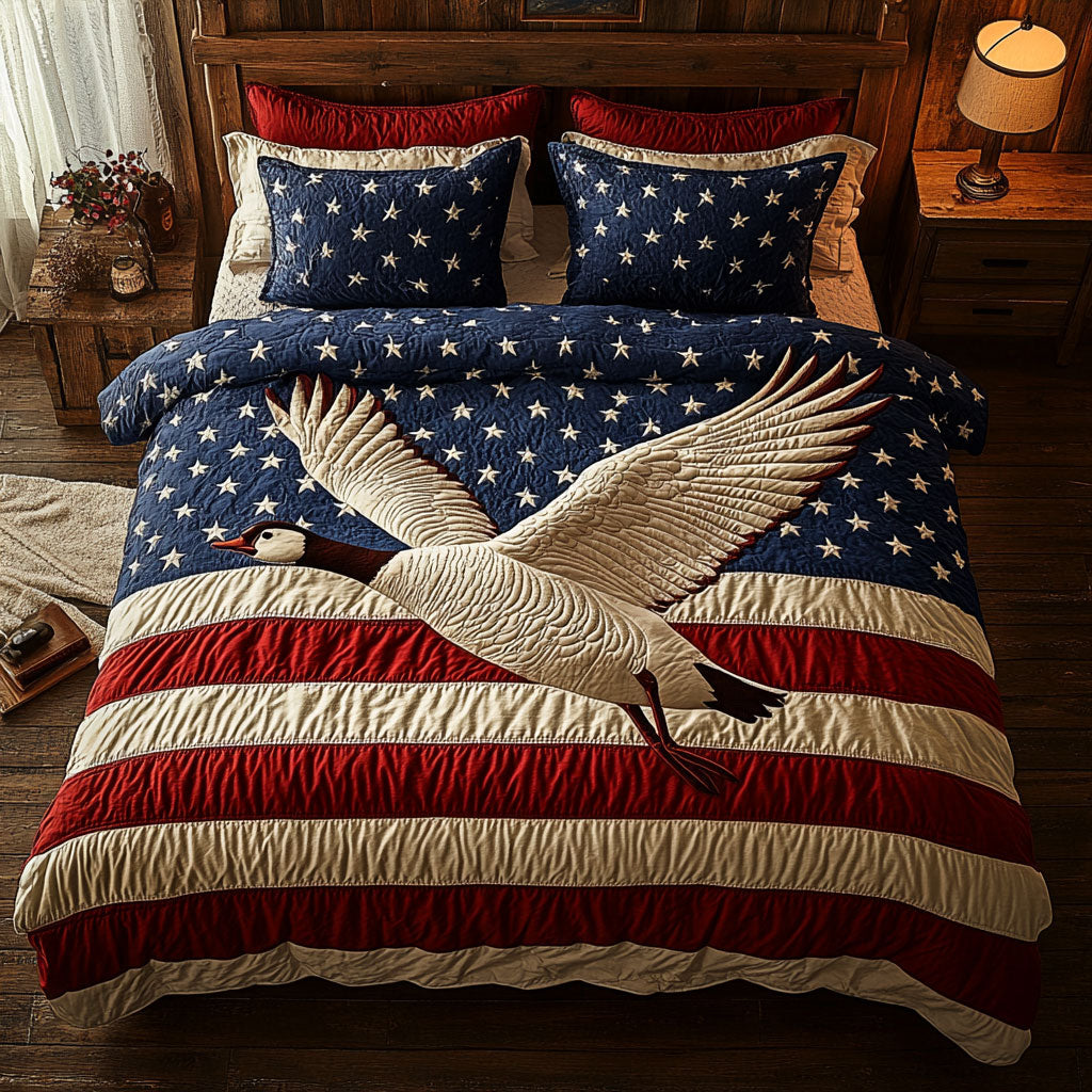 Patriotic Geese WJ0702056CL Duvet Cover Set