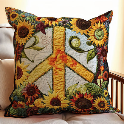 Peace Sign Sunflower WX0802170CL Quilt Pillow Case