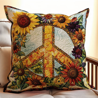 Peace Sign Sunflower WX0802171CL Quilt Pillow Case