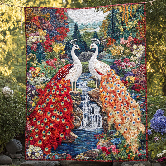 Peacock White And Red WT2101010CL Quilt