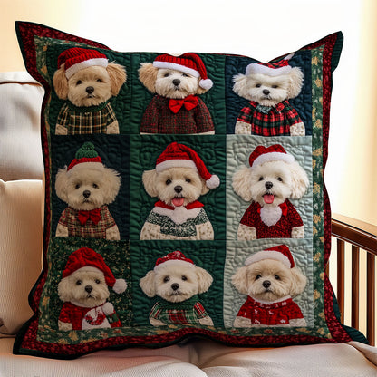 Poodle Christmas WX1302352CL Quilt Pillow Case