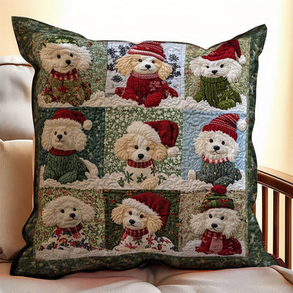 Poodle Christmas WX1302353CL Quilt Pillow Case