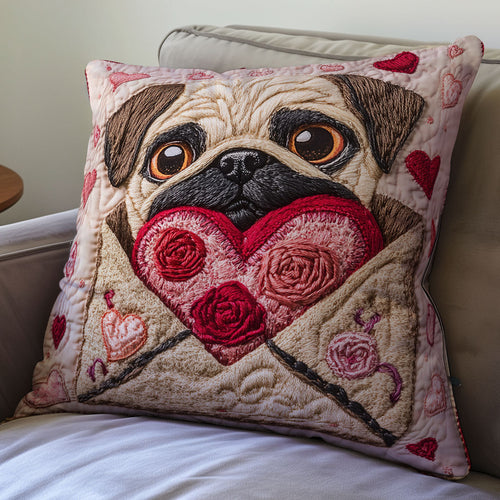 Pug Valentine WX1812105CL Quilt Pillow Case