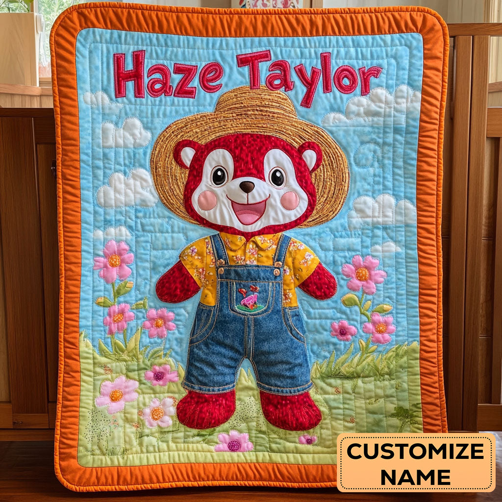 Red Panda Bloom WN2107047CL Personalized Baby Quilt