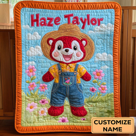 Red Panda Bloom WN2107047CL Personalized Baby Quilt