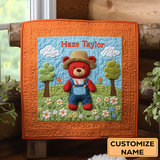Red Panda Giggle WN2107050CL Personalized Baby Quilt