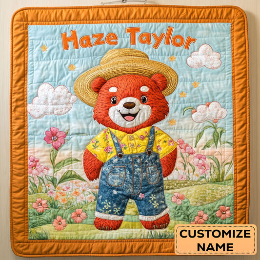 Red Panda Joy WN2107051CL Personalized Baby Quilt