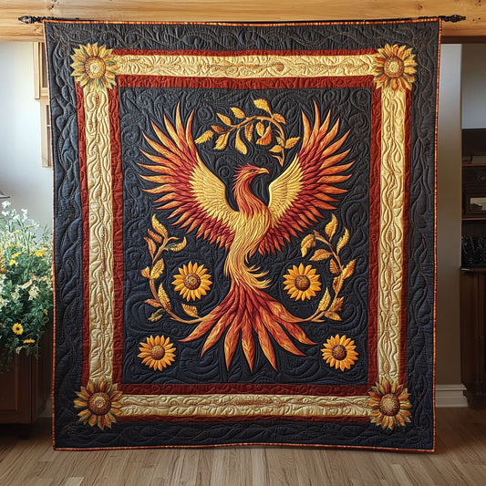 Rising Phoenix Sunflower Wreath WY1507052CL Quilt