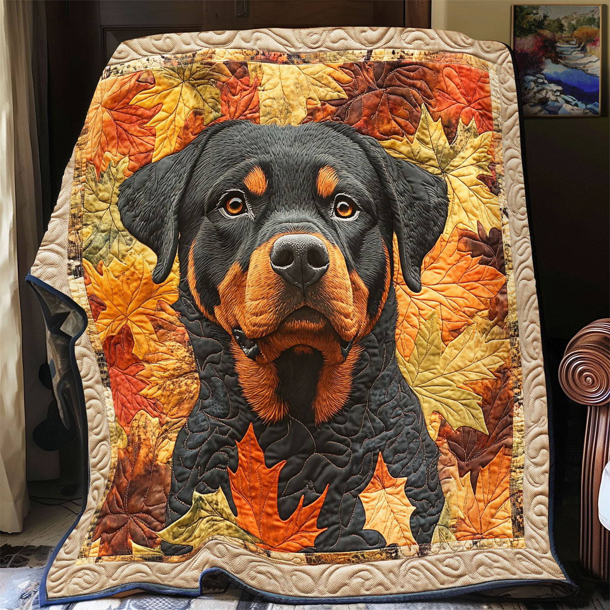 Rottweiler's Autumn Haven YR2101048CL Quilt