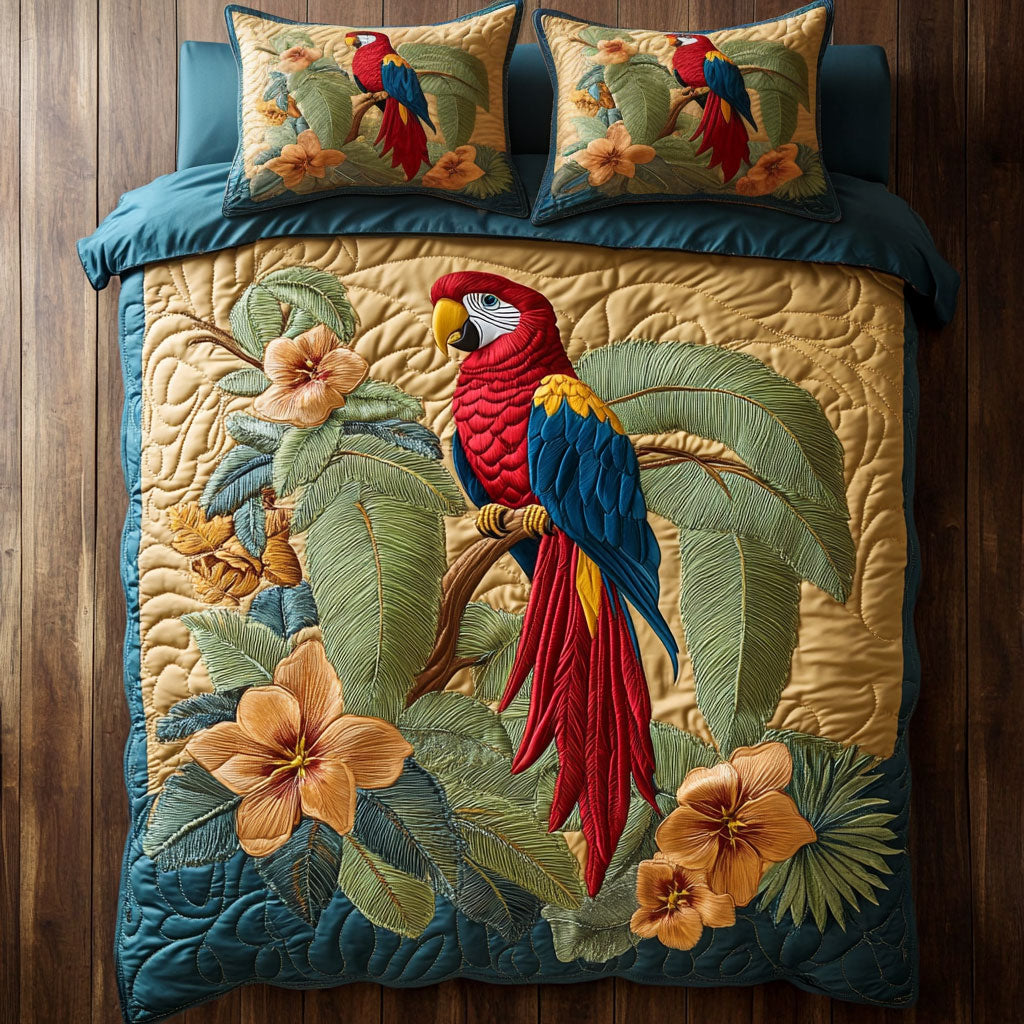 Scarlet Macaw Haven WJ1002064CL Duvet Cover Set