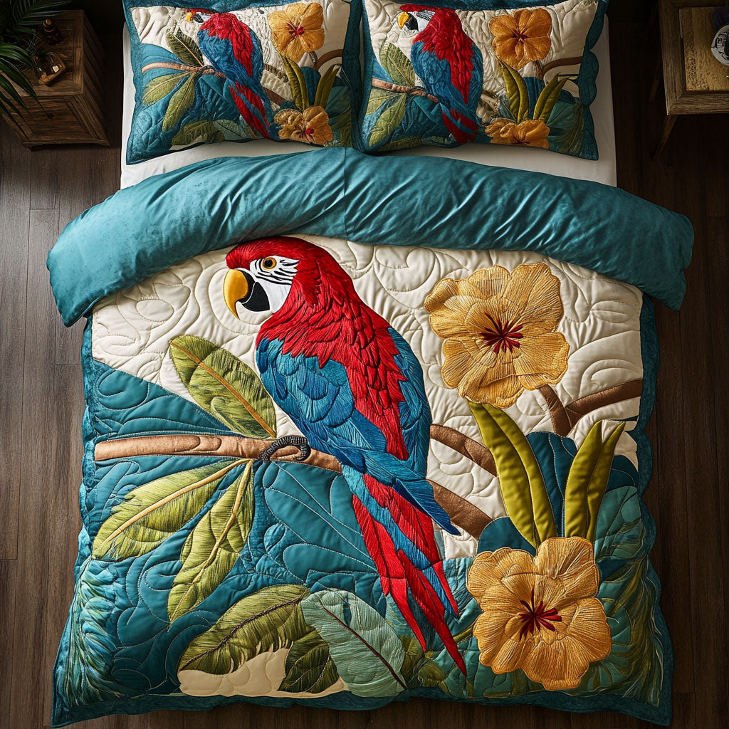 Scarlet Macaw Haven WJ1002065CL Duvet Cover Set