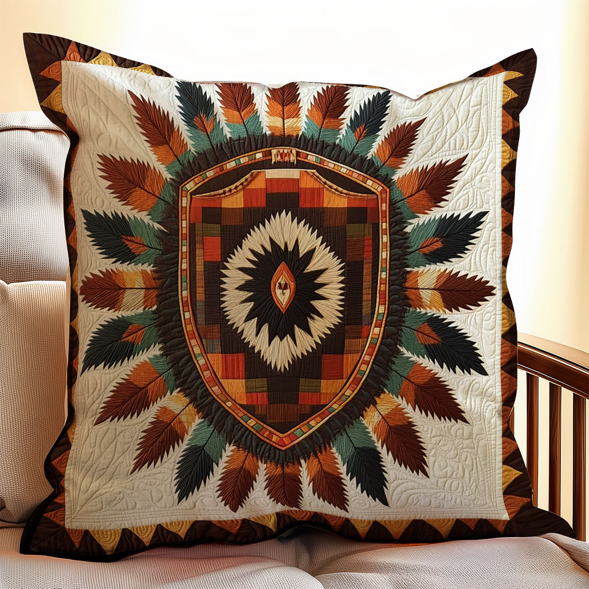 Shield Native American WX06020172CL Quilt Pillow Case