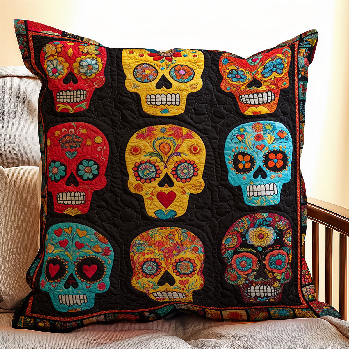 Skull Day Of The Dead WX1302367CL Quilt Pillow Case