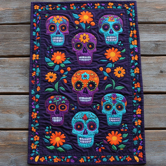 Skull Day Of The Dead WX2102157CL Quilted Table Runner