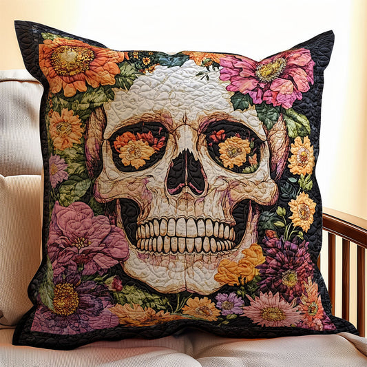 Skull Flower WX0802176CL Quilt Pillow Case