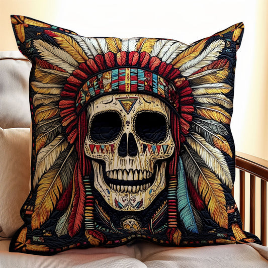 Skull Native American WX0802178CL Quilt Pillow Case