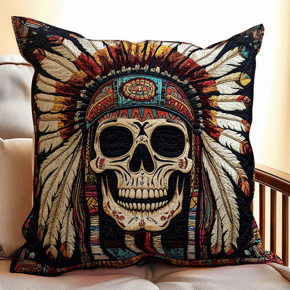 Skull Native American WX0802181CL Quilt Pillow Case