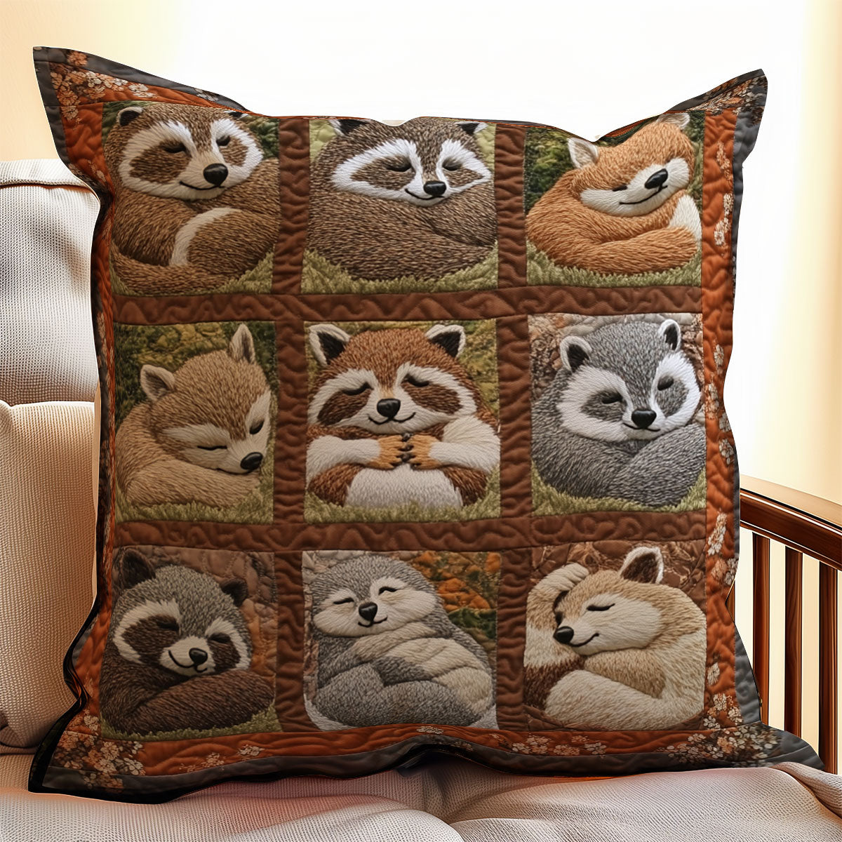 Sleeping Raccoon WX1902102CL Quilt Pillow Case