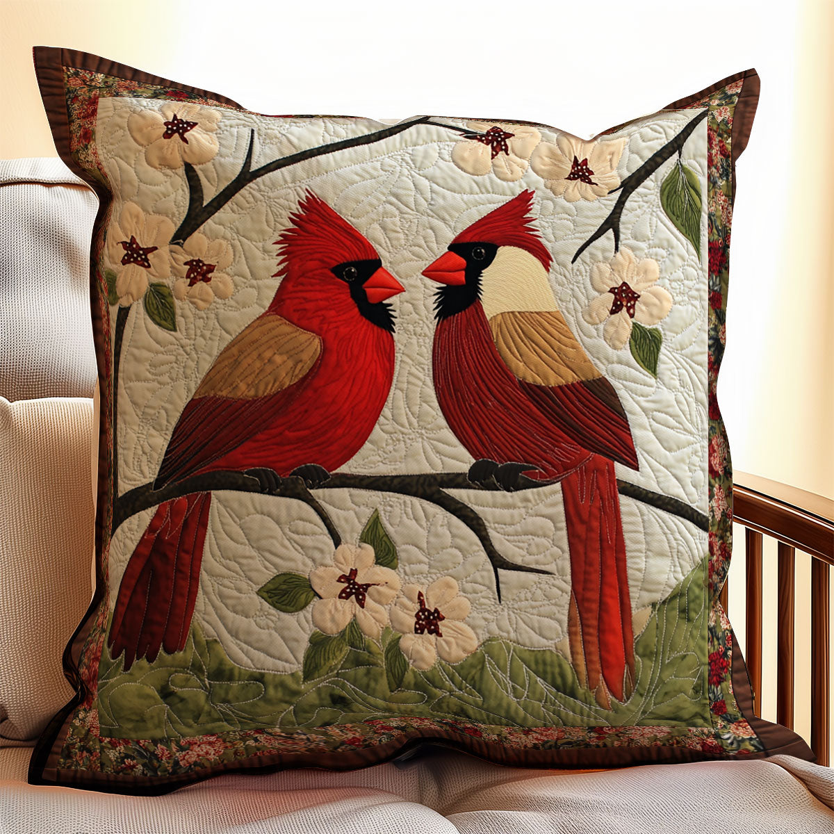 Spring Cardinal WX1902115CL Quilt Pillow Case