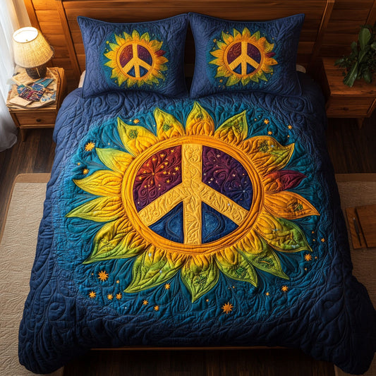 Sunflower Hippie Sign WJ2402028CL Duvet Cover Set