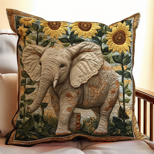 Sunflower Elephant WX0802195CL Quilt Pillow Case