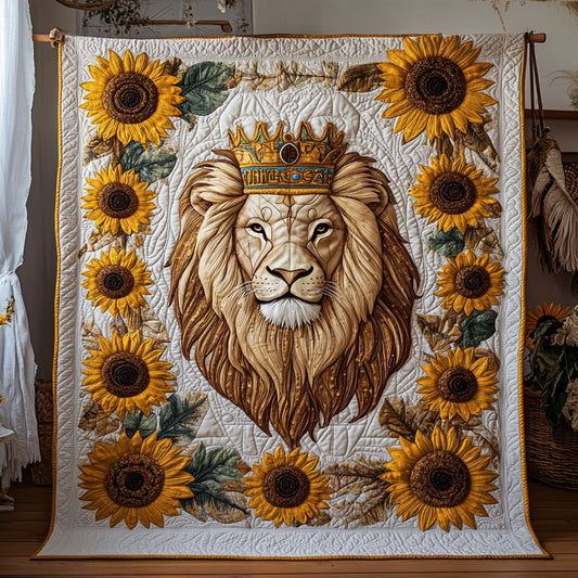 Sunflower Wreath Lion WY1507046CL Quilt