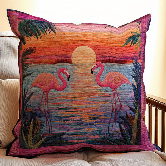 Sunset Flamingo WX1902124CL Quilt Pillow Case