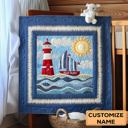 Sunshine Lighthouse WN2107058CL Personalized Baby Quilt