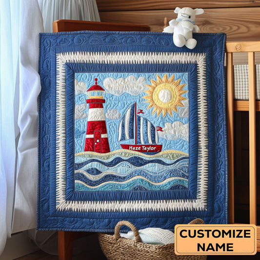 Sunshine Lighthouse WN2107058CL Personalized Baby Quilt